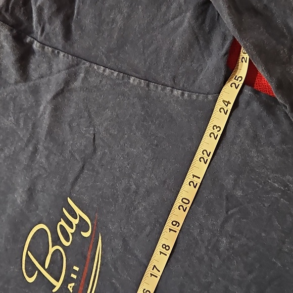 HANALEI BAY Distress denim blue long sleeve graphic tee Kaua'i XL Aloha Islands - Picture 3 of 8